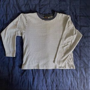 LizSport Navy Blue & White Stripped Shirt